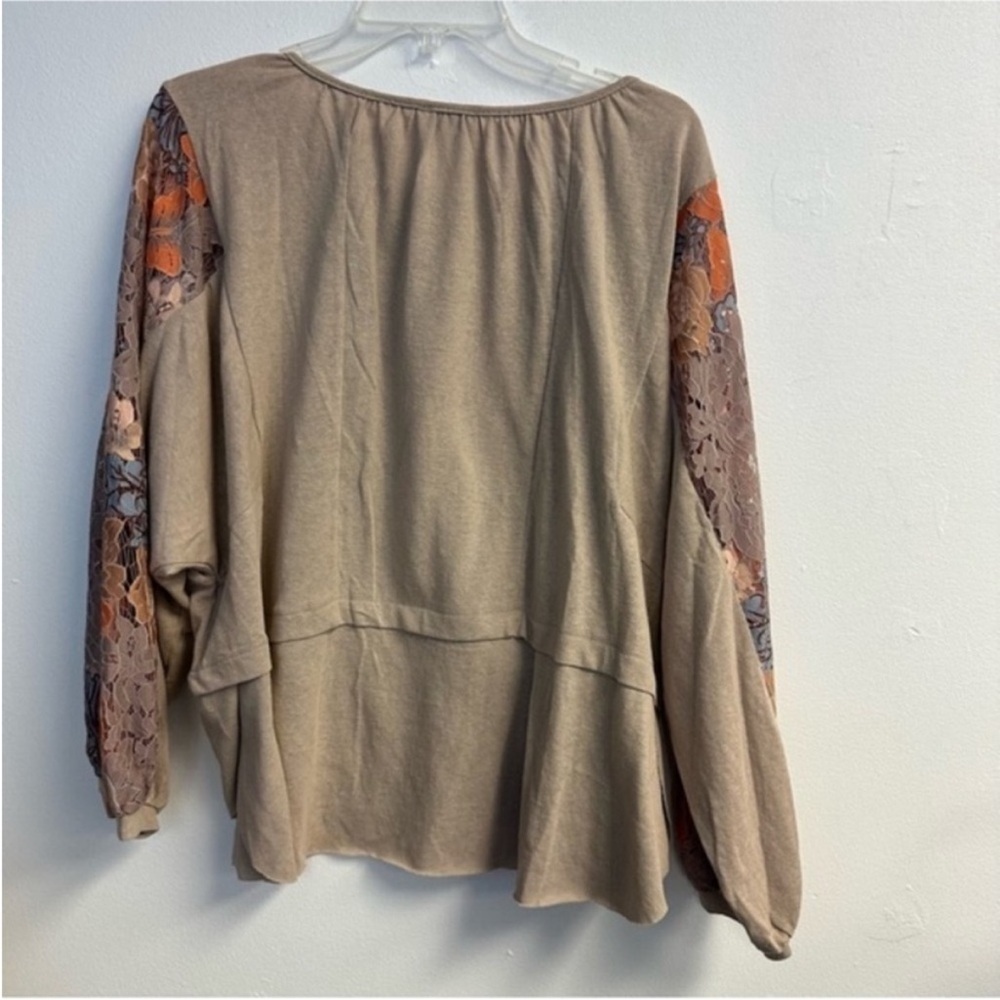 Umgee boho floral lace sleeve top M - Picture 11 of 16